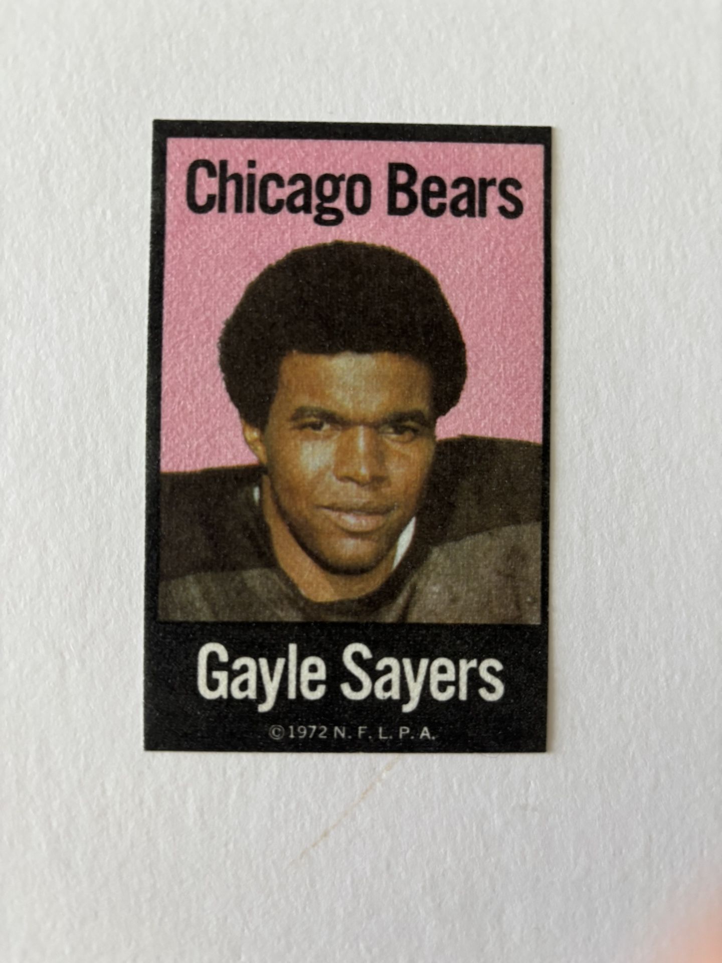 1972 Gayle Sayers Football NFLPA Iron Ons NM-MT OR BETTER Chicago Bears