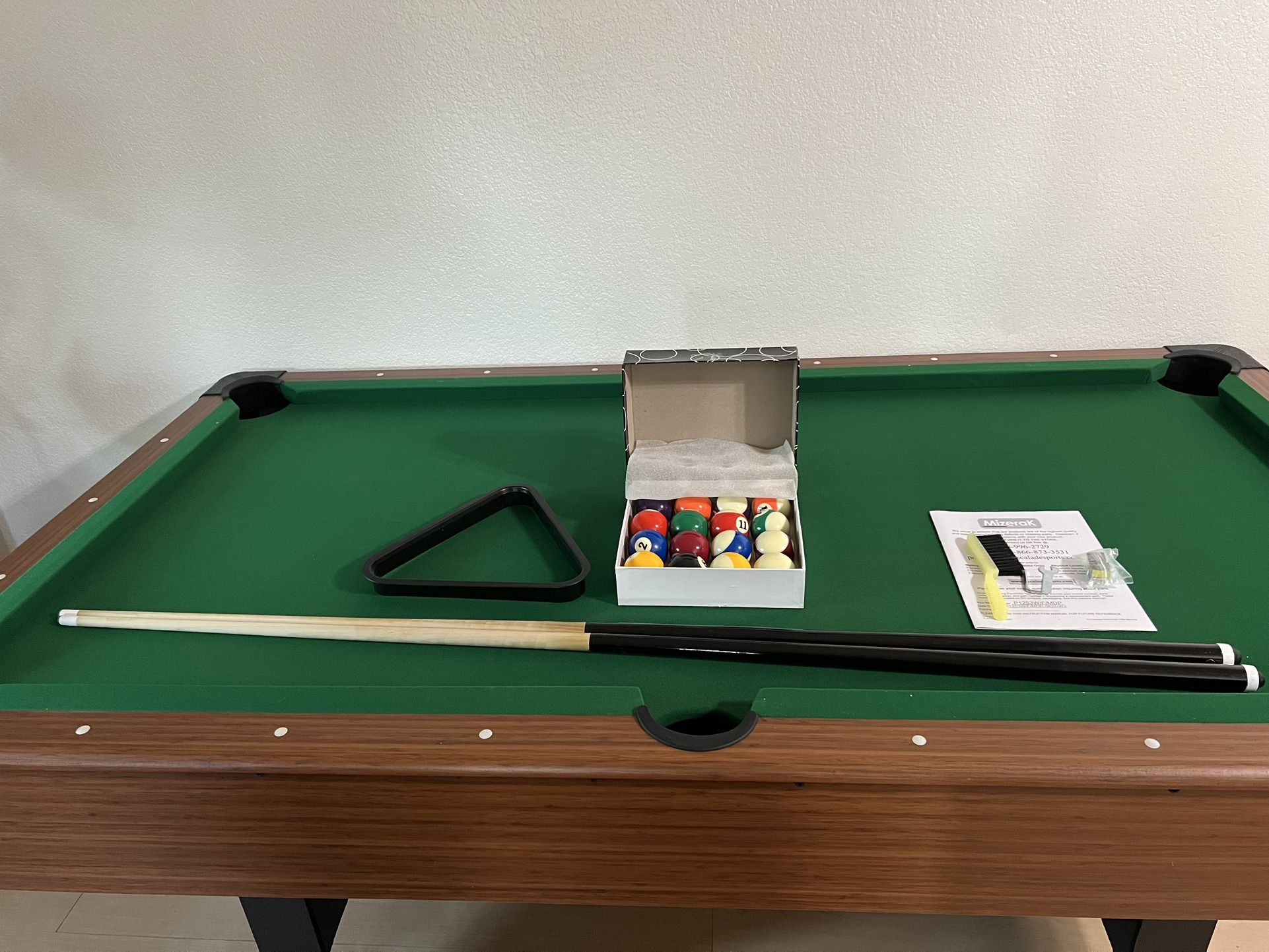 Mizerak P1253W Dynasty Space Saver 6 1/2’ Pool table with Accessories