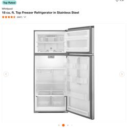 Whirlpool 18 cu. ft. Top Freezer Refrigerator in Stainless Steel