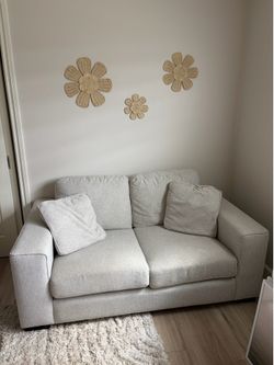Grey loveseat couch