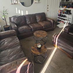 Ashley Leather Furniture Set Tables And Stand