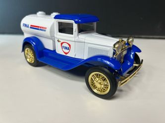 Vintage FINA Model A Die-Cast Tanker Truck Coin Bank