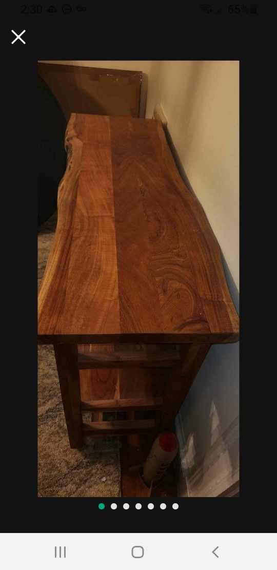 Live Edge Rolling Bar  Or Buffet Table