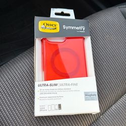 OtterBox Symmetry Clear+ MagSafe Case for iPhone 16 Pro Max Cherry Tomato