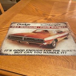 Metal Sign - 1969 Dodge Charger. 12” x 15”