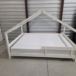🏠🛏️ Cama Full Diseño Casita Infantil – Madera + Colchón Nuevo