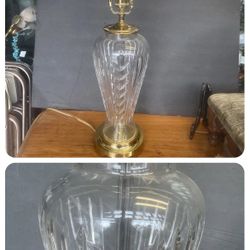 Tall Waterford Crystal Glass Lamp  