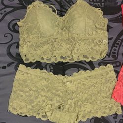 Olive Green XL Bra and Panty Set