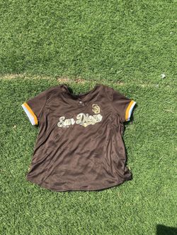 San Diego Padres Women’s Brown Jersey Shirt XL MLB Baseball Top