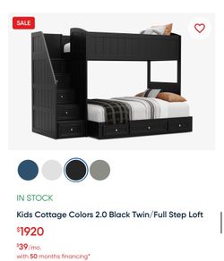 Twin Over Twin Bunk Bed – Like New (Rooms To Go)