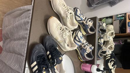 10.5 men New Balance, Veja, and Sambas
