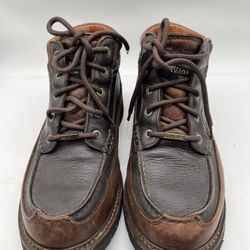 Mens Red Head Brown Leather Dress lace up Shoes Size 10