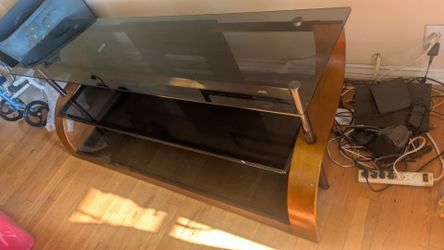 3-Tier Glass and Wood TV Stand