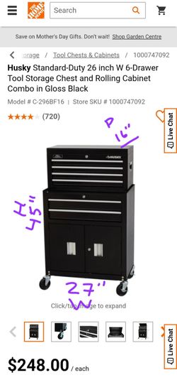 2 Husky Toolboxes / Tool Carts For Sale