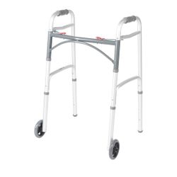 2-Button Folding Walker with Wheels (Brand New)