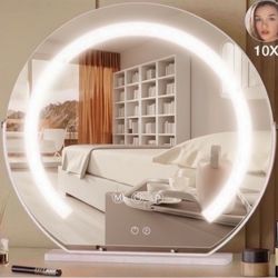 Vanity Mirror with Lights,Round Light Up Makeup Mirror for Dressing Table, Desk, Bathroom, Bedroom Touch Screen Control, 3 Colors Dimmable LED Table M
