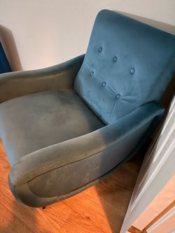Teal Velvet Tufted Accent Chair