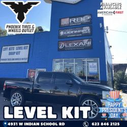 LEVEL KIT SAME DAY INSTALL CHEVY FORD RAM DODGE NISSAN JEEP LEVEL KIT SAME DAY INSTALL CHEVY FORD RAM DODGE NISSAN JEEP 