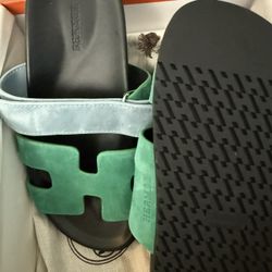 Hermes Sandals Green And Blue Sold Out 