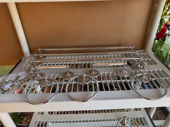 chrome towel holder ser for 2 bathrooms