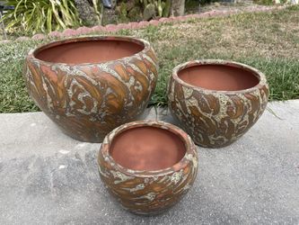 Small Round Planters-Ceramic Pots ($55 set of 3)