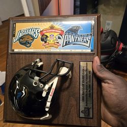 1995 Hall Of Fame Game Jags vs Panthers Helmet And Ticket