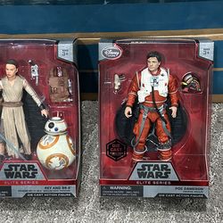 Star Wars Elite Series Die Cast Action Figures Rey BB-8 Poe Dameron Disney Store
