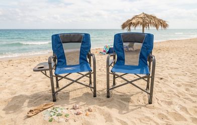 2  campaign chairs with cup holder