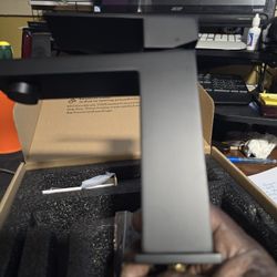 Besy Bathroom Sink Faucet Single Handle Single Hole Bathroom Matt Black With Pop-up Up Drain And Supply Lines # 495