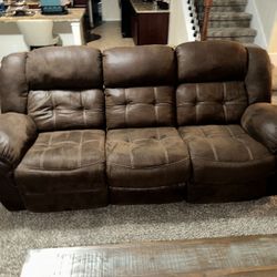 Chocolate Brown Reclining Sofa Sala Couch