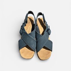 Clarks Nerisa Women's Sandals Navy Blue Adjustable Cushioned Comfortable | US 7