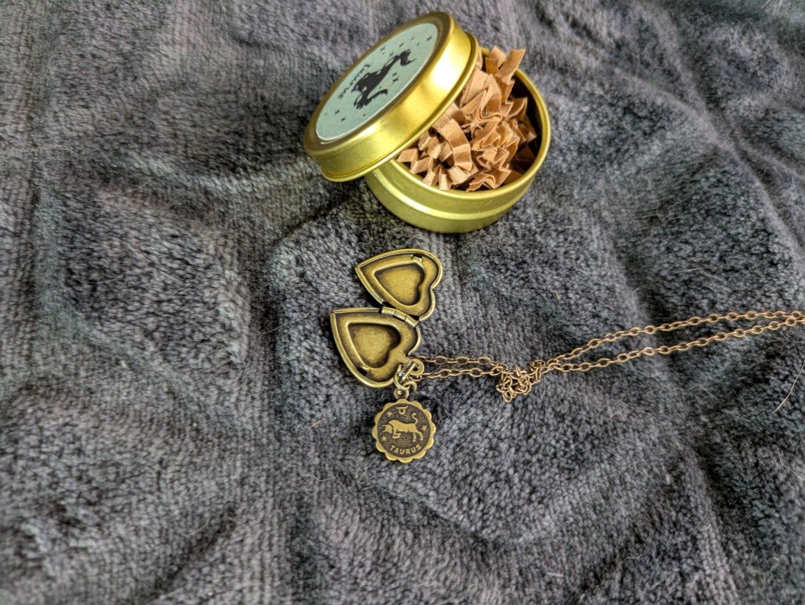 Heart Shaped Locket With Taurus Pendant 