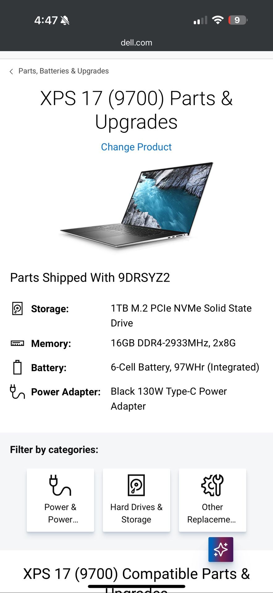 DELL XPS 17 9700 Laptop 4K Touchscreen