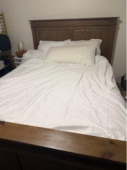 Queen headboard footboard wood solid