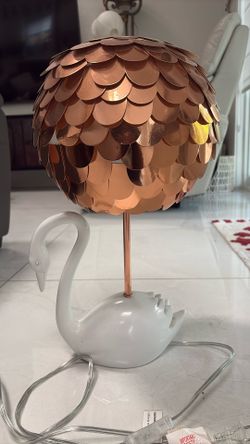 Swan Lamp White And Rose Gold Combo