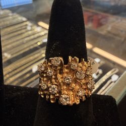 14KT Gold Cocktail Ring W/ Natural Diamonds 41211-3