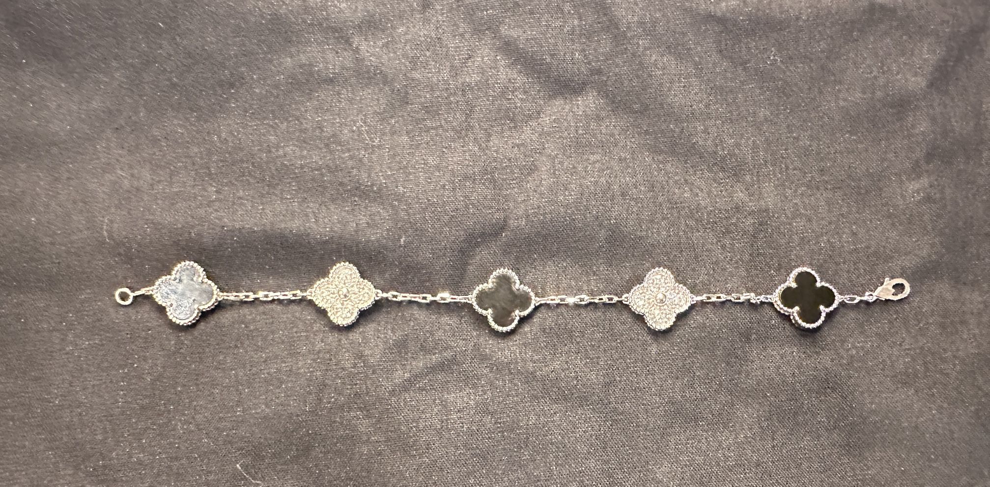VCA vintage Alhambra Bracelet! Diamonds And Onyx!