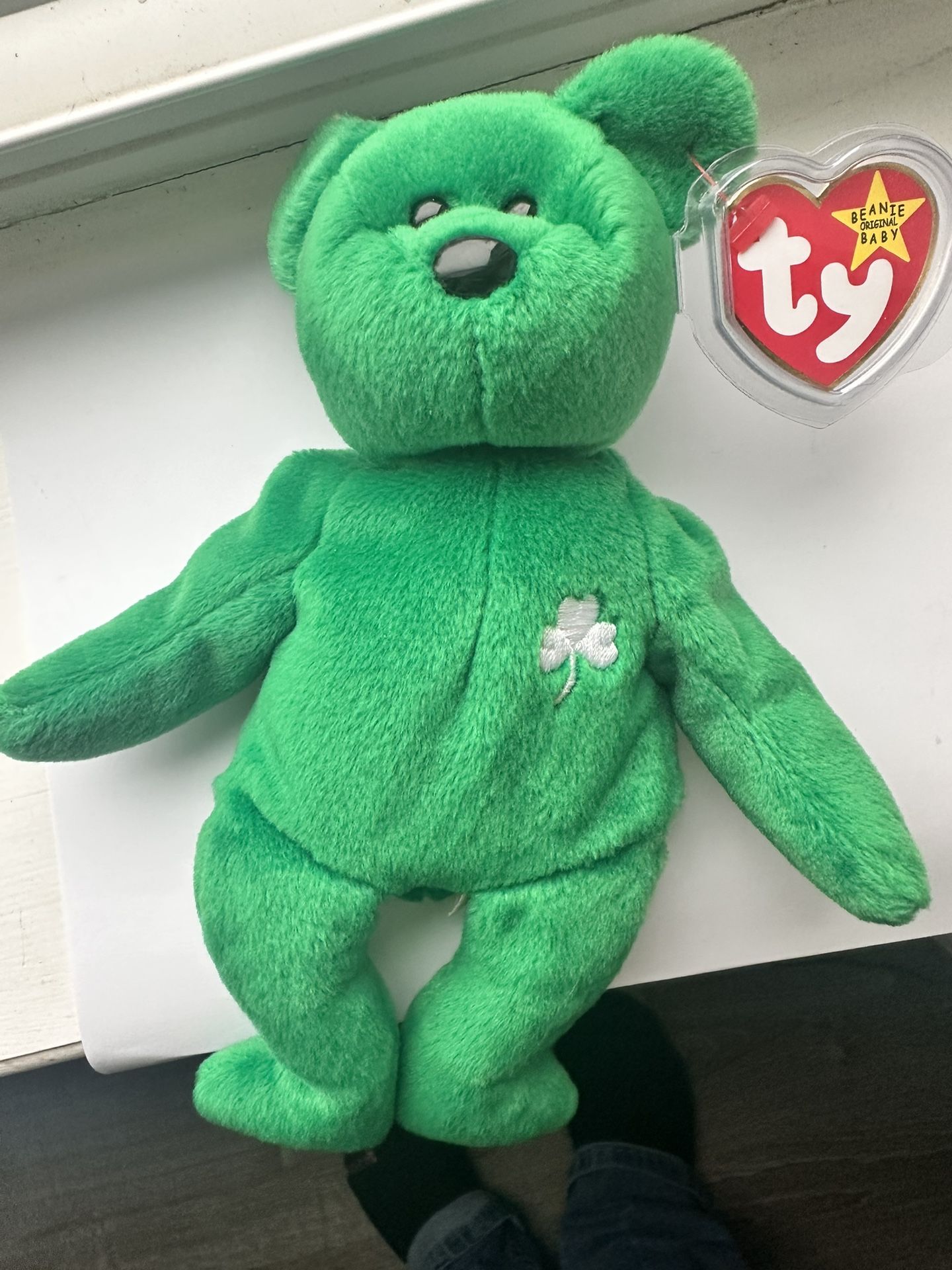 Ty Beanie Baby Erin The Bear 1997 Retired Plush Toy Rare error tag