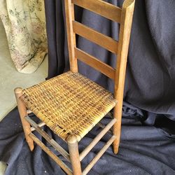 Antique Woven Ladderback Chair
