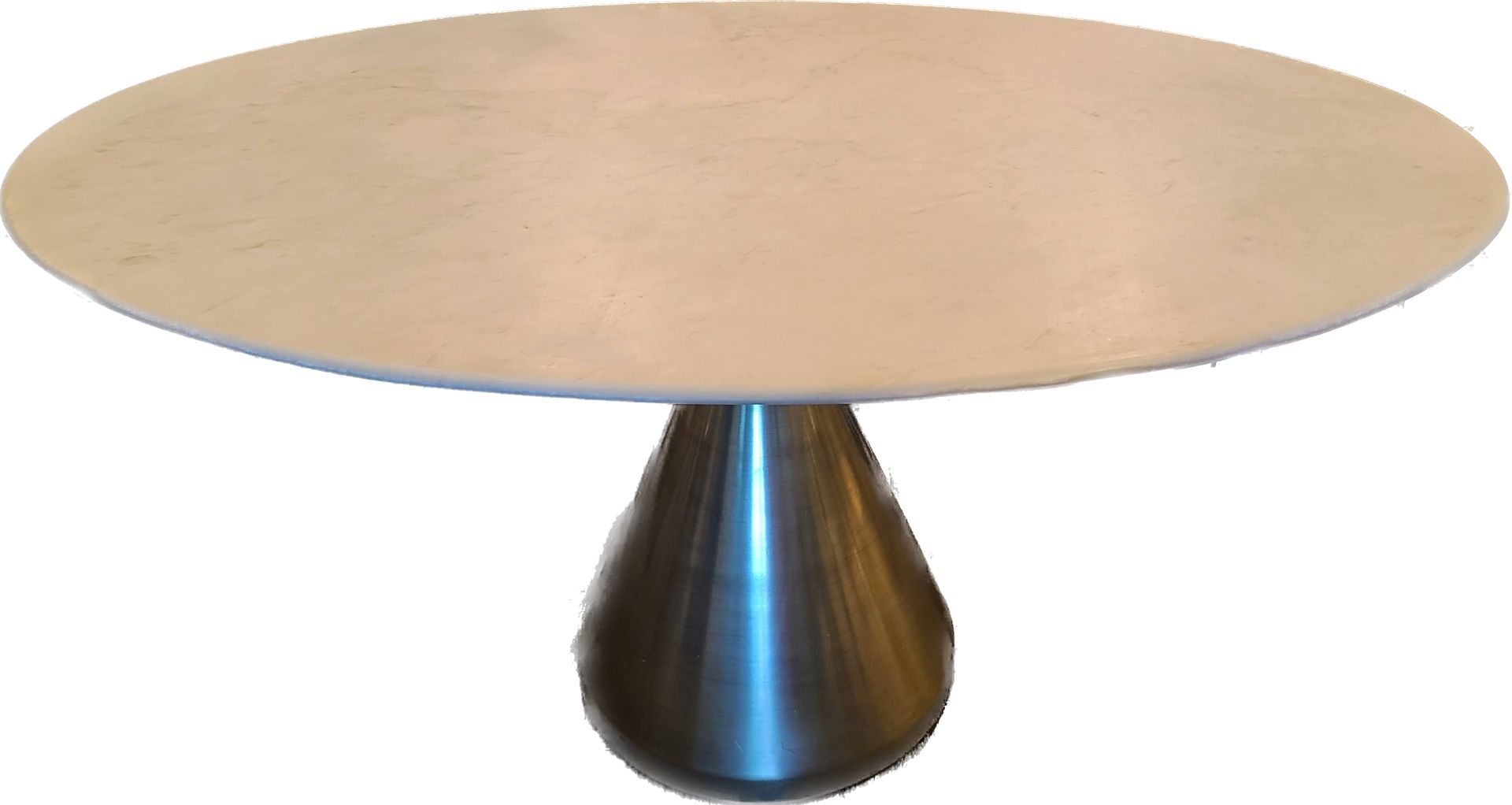 West Elm Silhouette Pedestal Oval Dining Table (60") - White Marble/Antique Brass LIKE NEW