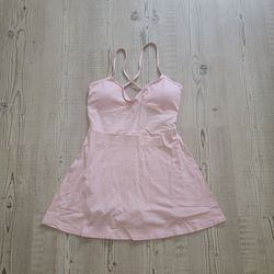 NWT L*Space Rally Pink Athletic Tennis Dress with Built-In Shorts Size Large