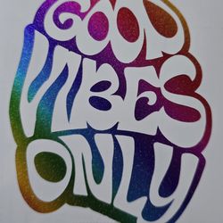 Glitter rainbow vinyl decals