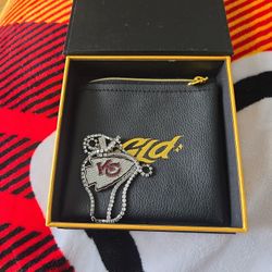 White Gold 18inch Tennis Necklace Chiefs Pendant