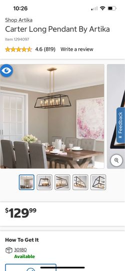 Artika Carter Long 8-Light Chandelier - Brand New!