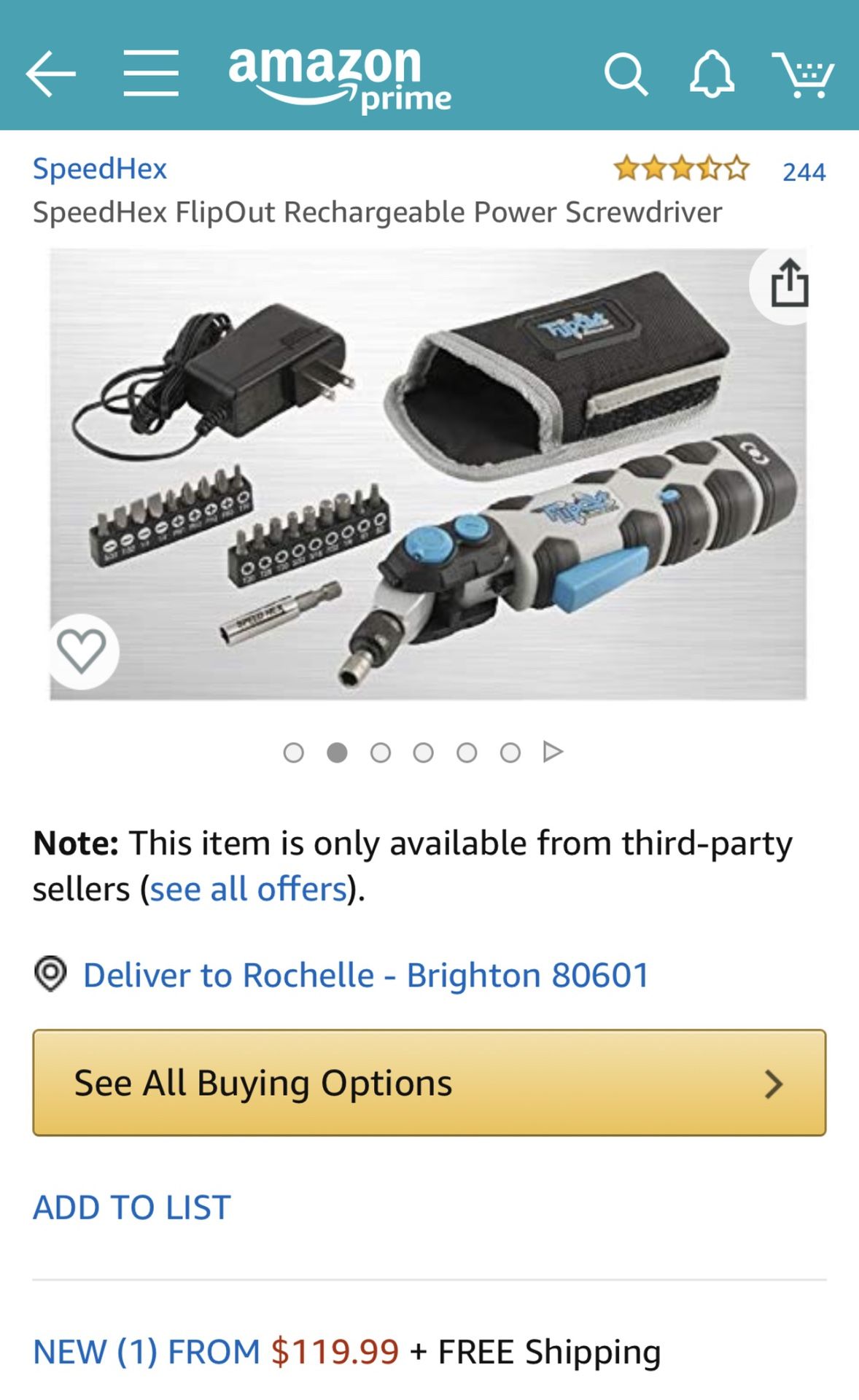 Speed Hex Flip Out rechargeable screwdriver for Sale in Brighton, CO
