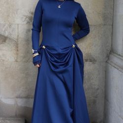 Navy Blue Modest Dress