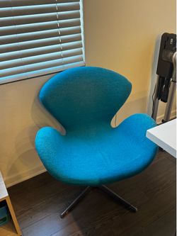 Modern Blue Accent Swivel Chair