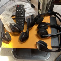 Headphones For Auto DVD Systems . Remote Control And 6 Pairs Of Headphones . Brand New Never Used