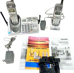 Panasonic GigaRange KX-TG5240M 5.8 GHz Cordless Phone System 2 Handsets Lot Box