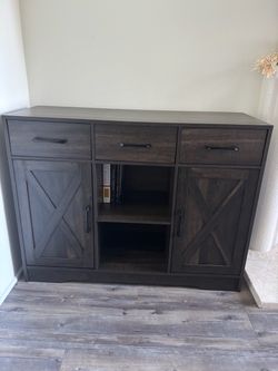 Farmhouse Sideboard Buffet Cabinet Dark Brown